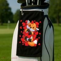 Animal Lovers Fox Heart Valentine's Days Golf Towel thumb 2