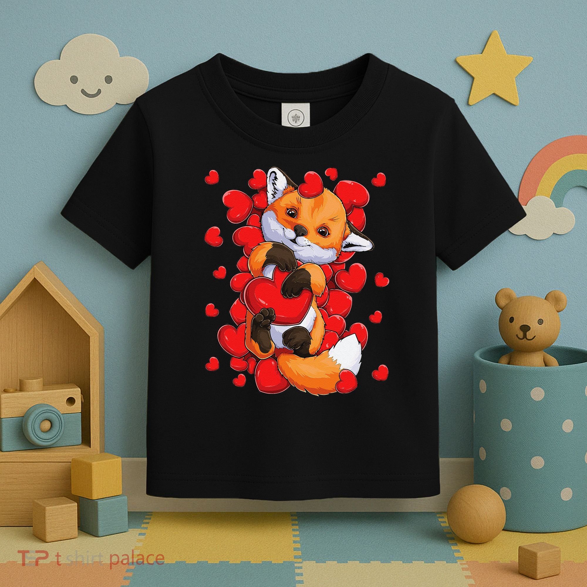 Animal Lovers Fox Heart Valentine's Days Toddler T-Shirt