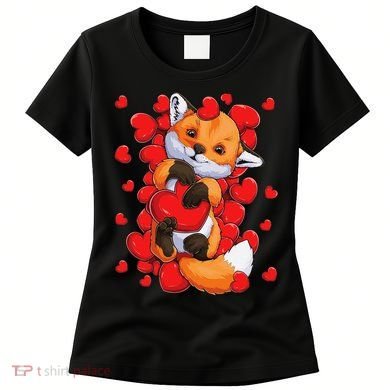 Animal Lovers Fox Heart Valentine's Days Women's T-Shirt