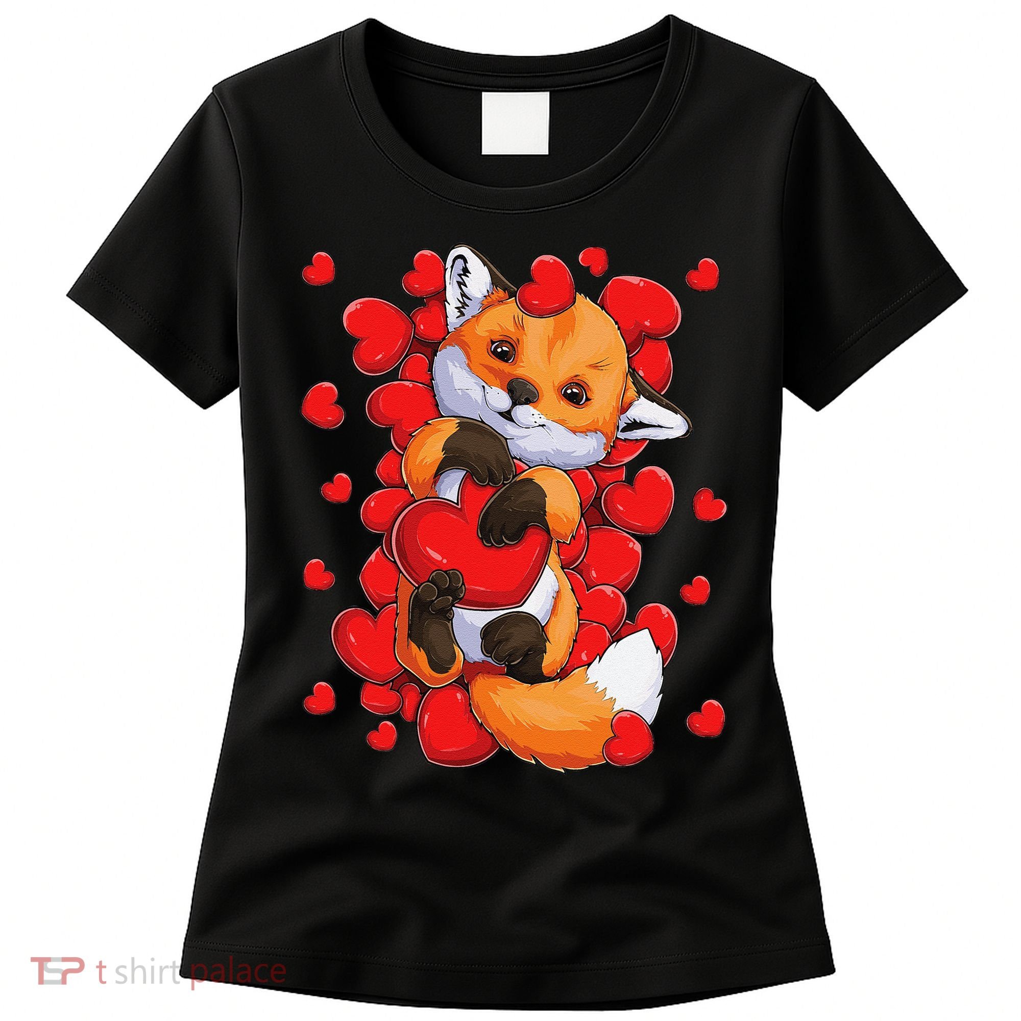 Animal Lovers Fox Heart Valentine's Days Women's T-Shirt