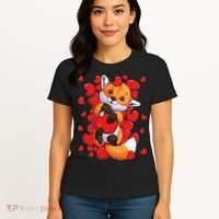 Animal Lovers Fox Heart Valentine's Days Women's T-Shirt thumb 4