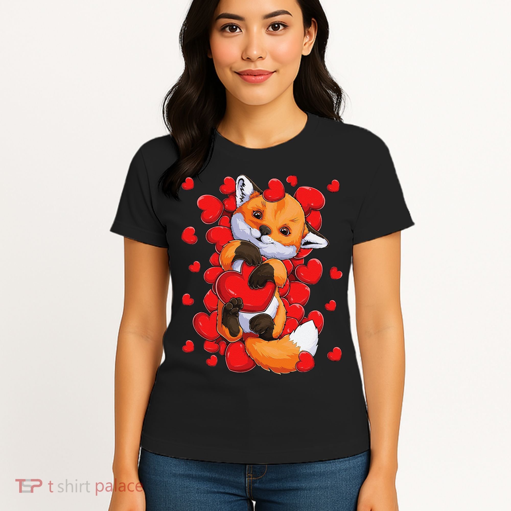 Animal Lovers Fox Heart Valentine's Days Women's T-Shirt