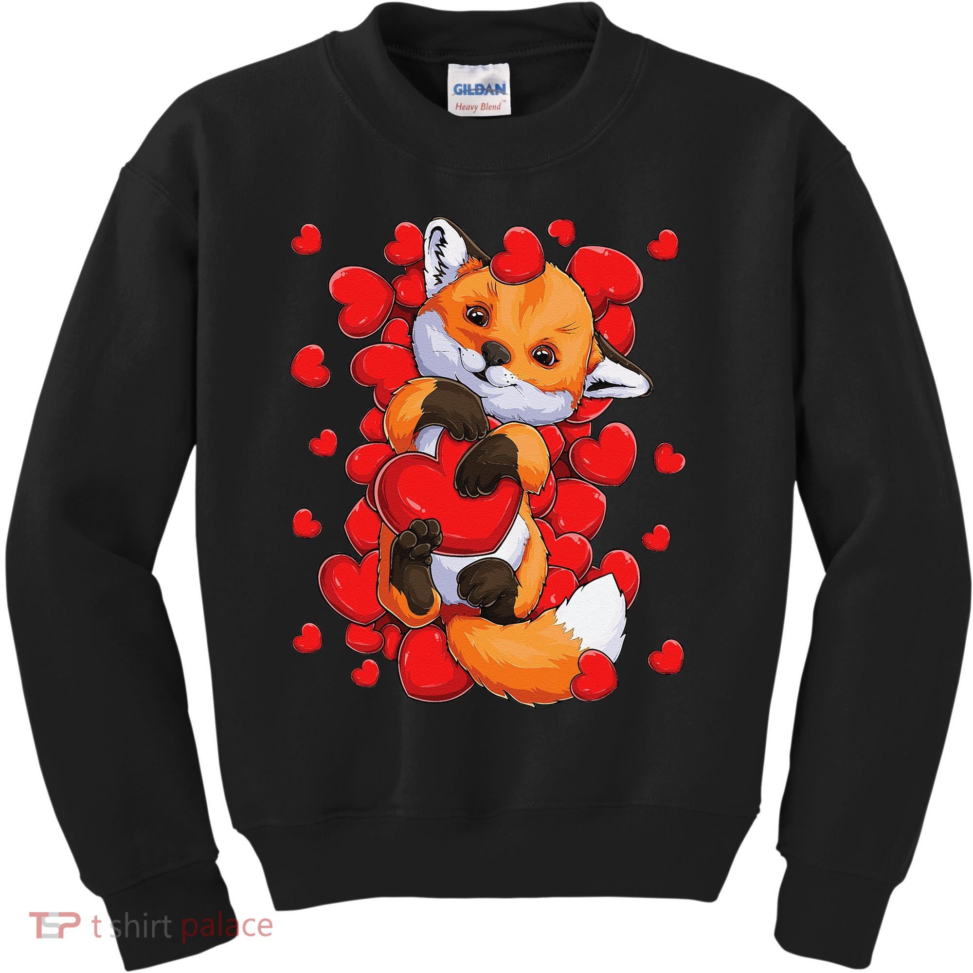 Animal Lovers Fox Heart Valentine's Days Kids Sweatshirt