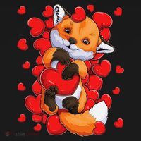 Animal Lovers Fox Heart Valentine's Days Kids Sweatshirt thumb 2