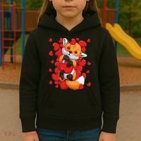 Animal Lovers Fox Heart Valentine's Days Kids Hoodie thumb 3