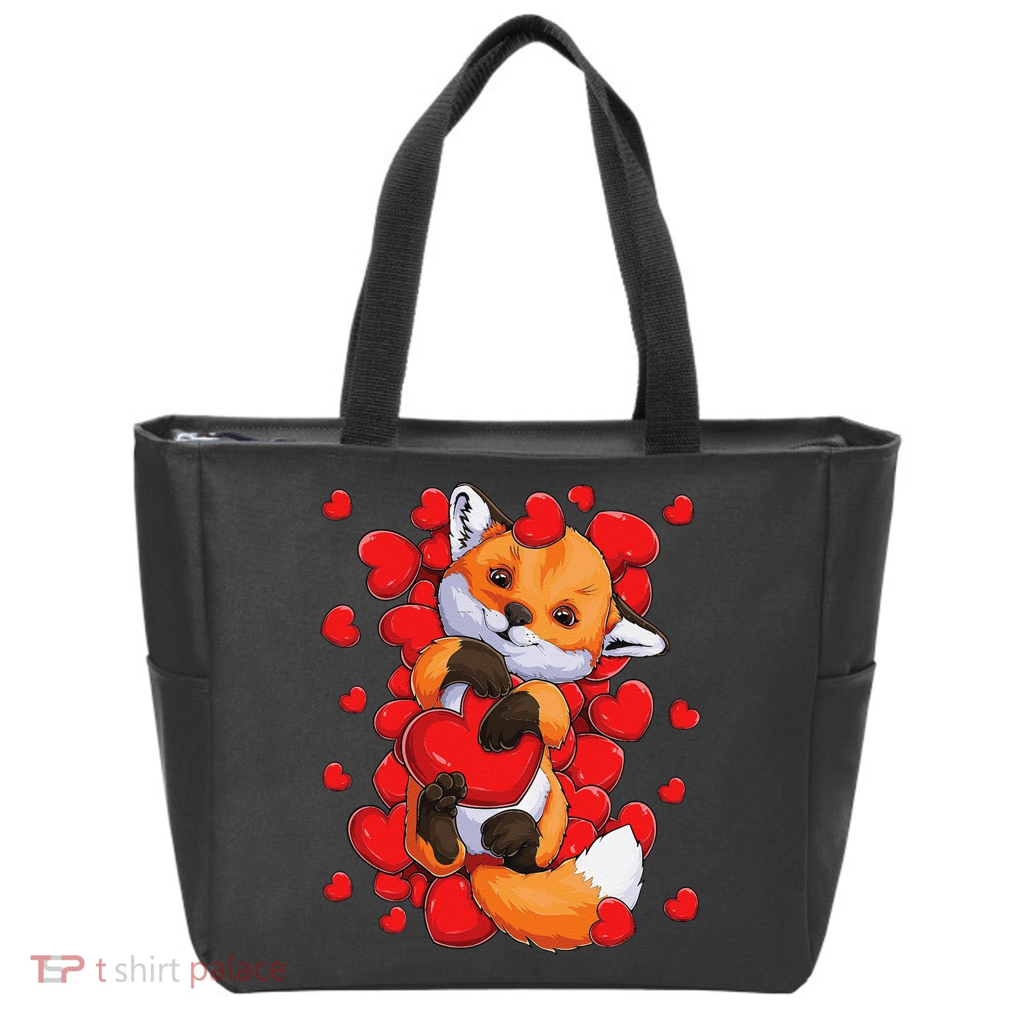 Animal Lovers Fox Heart Valentine's Days Tote Bag