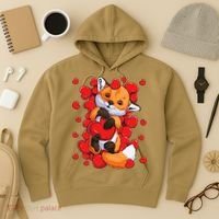 Animal Lovers Fox Heart Valentine's Days Hoodie thumb 3