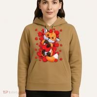 Animal Lovers Fox Heart Valentine's Days Hoodie thumb 5