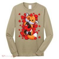 Animal Lovers Fox Heart Valentine's Days Long Sleeve Shirt thumb 0