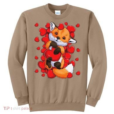 Animal Lovers Fox Heart Valentine's Days Sweatshirt