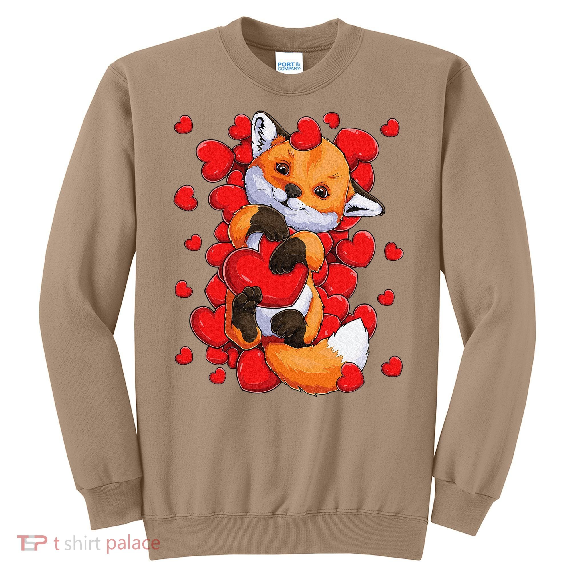 Animal Lovers Fox Heart Valentine's Days Sweatshirt