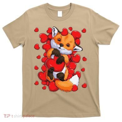 Animal Lovers Fox Heart Valentine's Days T-Shirt