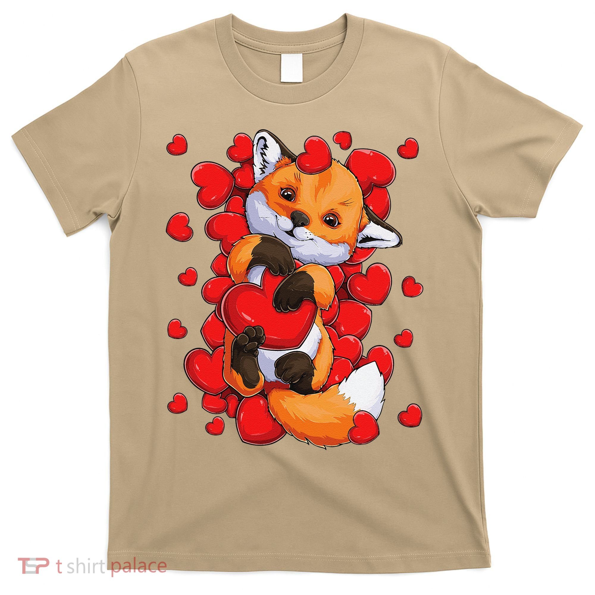 Animal Lovers Fox Heart Valentine's Days T-Shirt