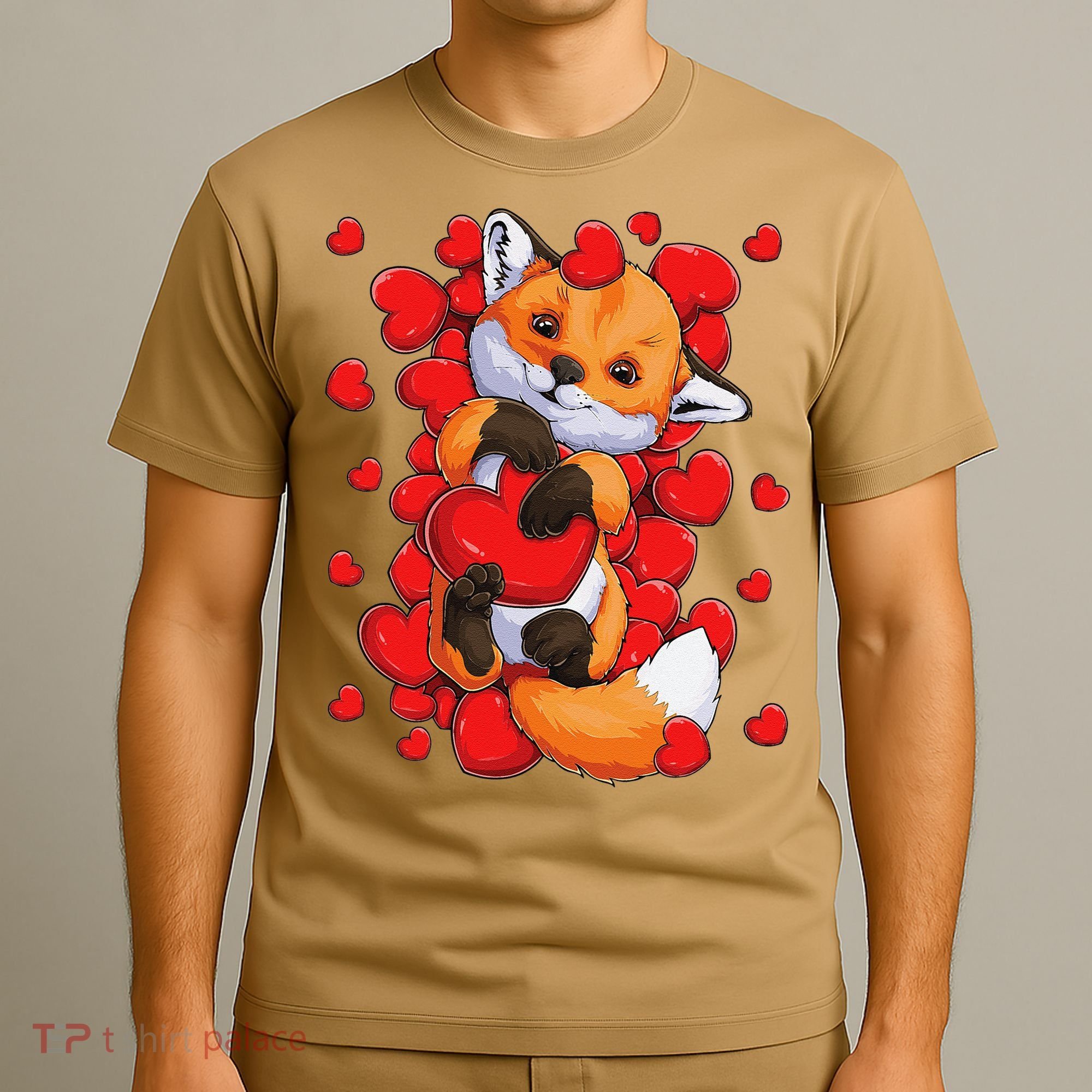 Animal Lovers Fox Heart Valentine's Days T-Shirt