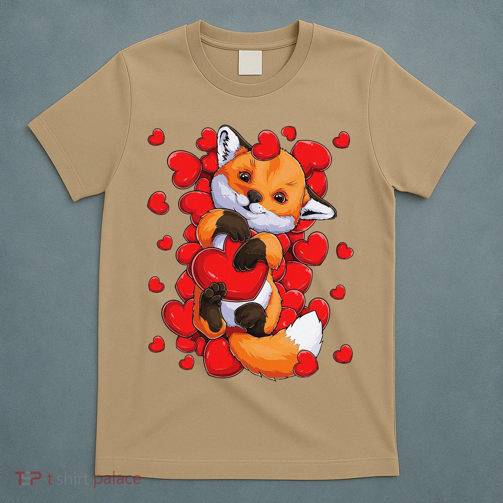 Animal Lovers Fox Heart Valentine's Days T-Shirt