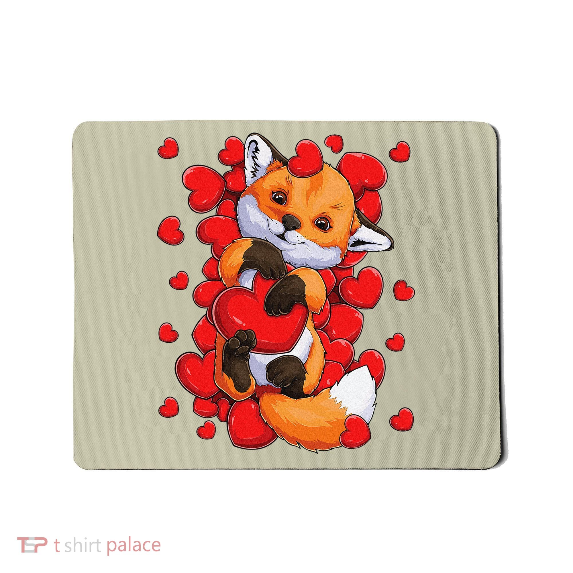 Animal Lovers Fox Heart Valentine's Days Mousepad