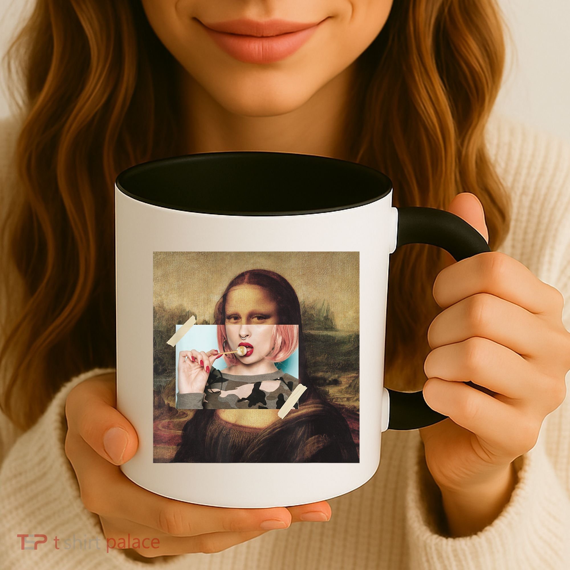 Aesthetic La Gioconda Mona Lisa E-Girl Pop Culture Coffee Mug