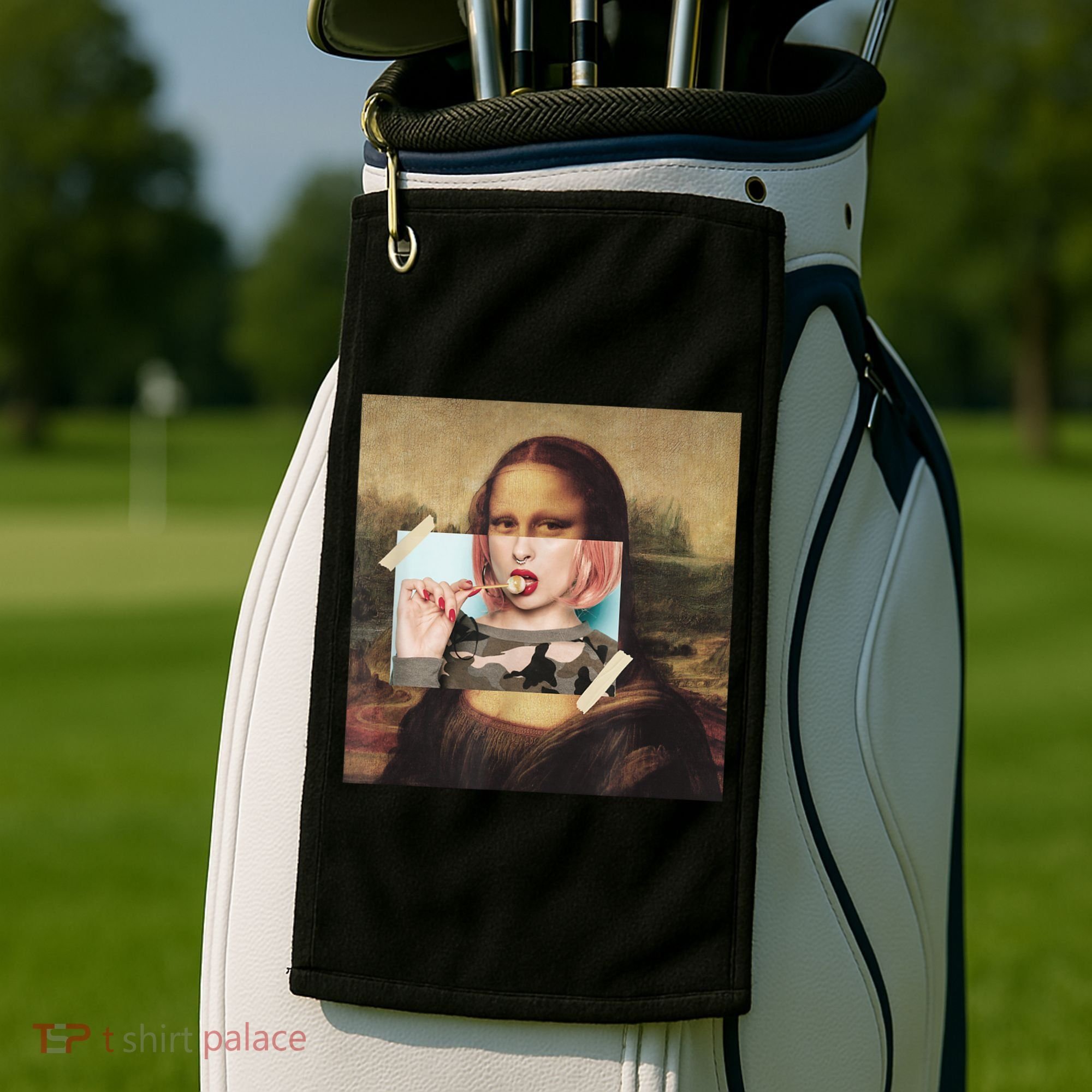 Aesthetic La Gioconda Mona Lisa E-Girl Pop Culture Golf Towel