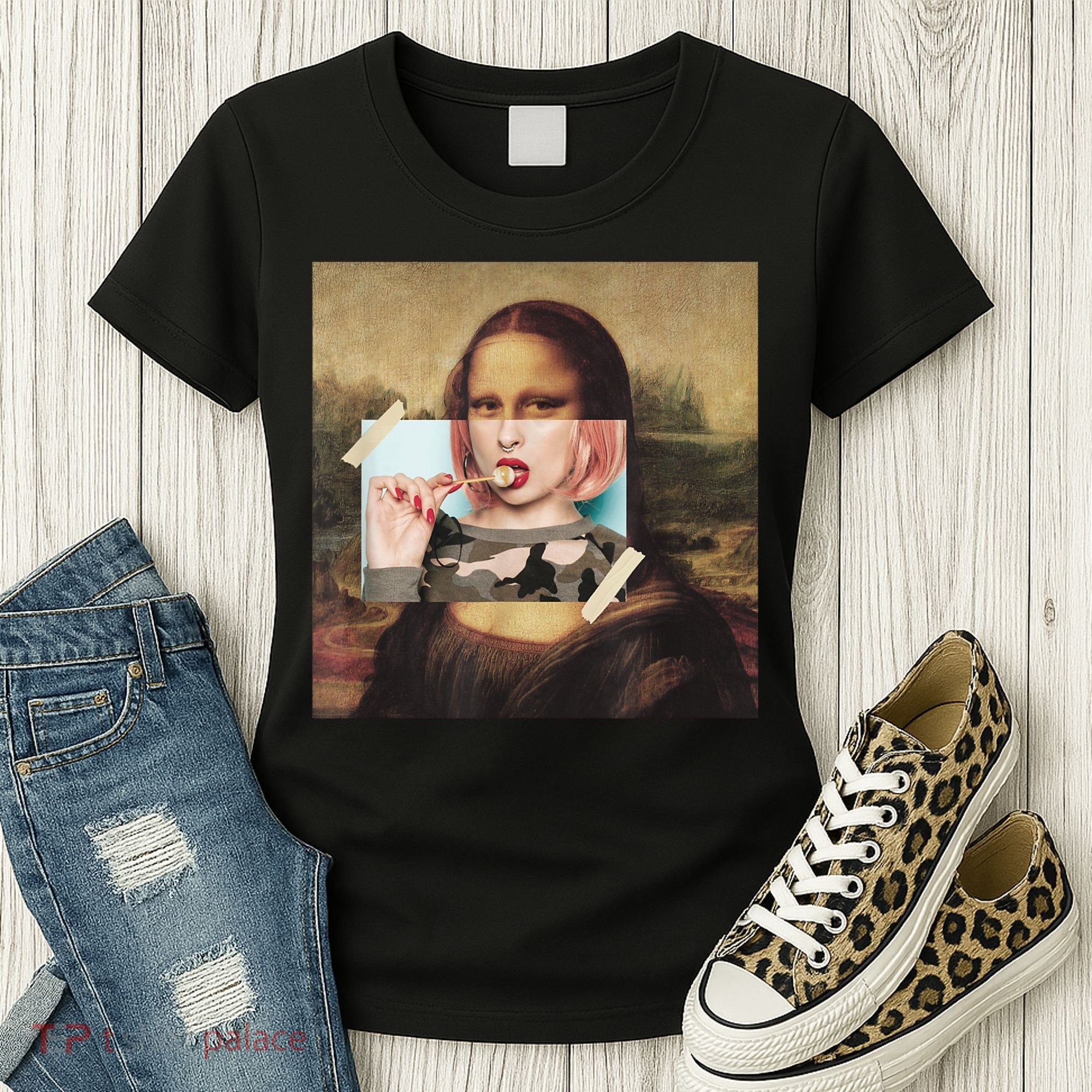 Aesthetic La Gioconda Mona Lisa E-Girl Pop Culture Women's T-Shirt