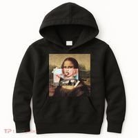 Aesthetic La Gioconda Mona Lisa E-Girl Pop Culture Kids Hoodie thumb 0