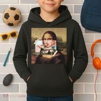 Aesthetic La Gioconda Mona Lisa E-Girl Pop Culture Kids Hoodie thumb 2