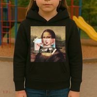 Aesthetic La Gioconda Mona Lisa E-Girl Pop Culture Kids Hoodie thumb 3