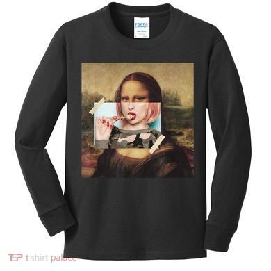 Aesthetic La Gioconda Mona Lisa E-Girl Pop Culture Kids Long Sleeve Shirt