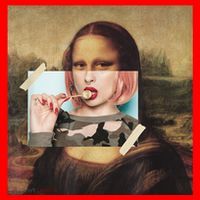Aesthetic La Gioconda Mona Lisa E-Girl Pop Culture Santa Hat thumb 1