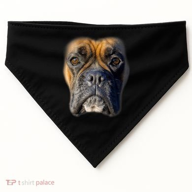 Animal Lover Gift Boxer Face Funny Dog Lovers Tshirt USA-Made Doggie Bandana
