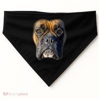 Animal Lover Gift Boxer Face Funny Dog Lovers Tshirt USA-Made Doggie Bandana thumb 0