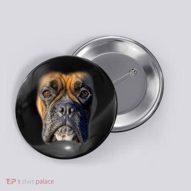 Animal Lover Gift Boxer Face Funny Dog Lovers Tshirt Button