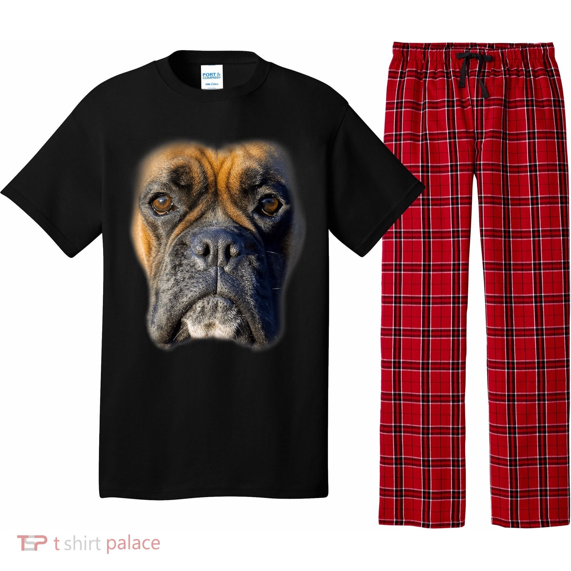 Animal Lover Gift Boxer Face Funny Dog Lovers Tshirt Pajama Set