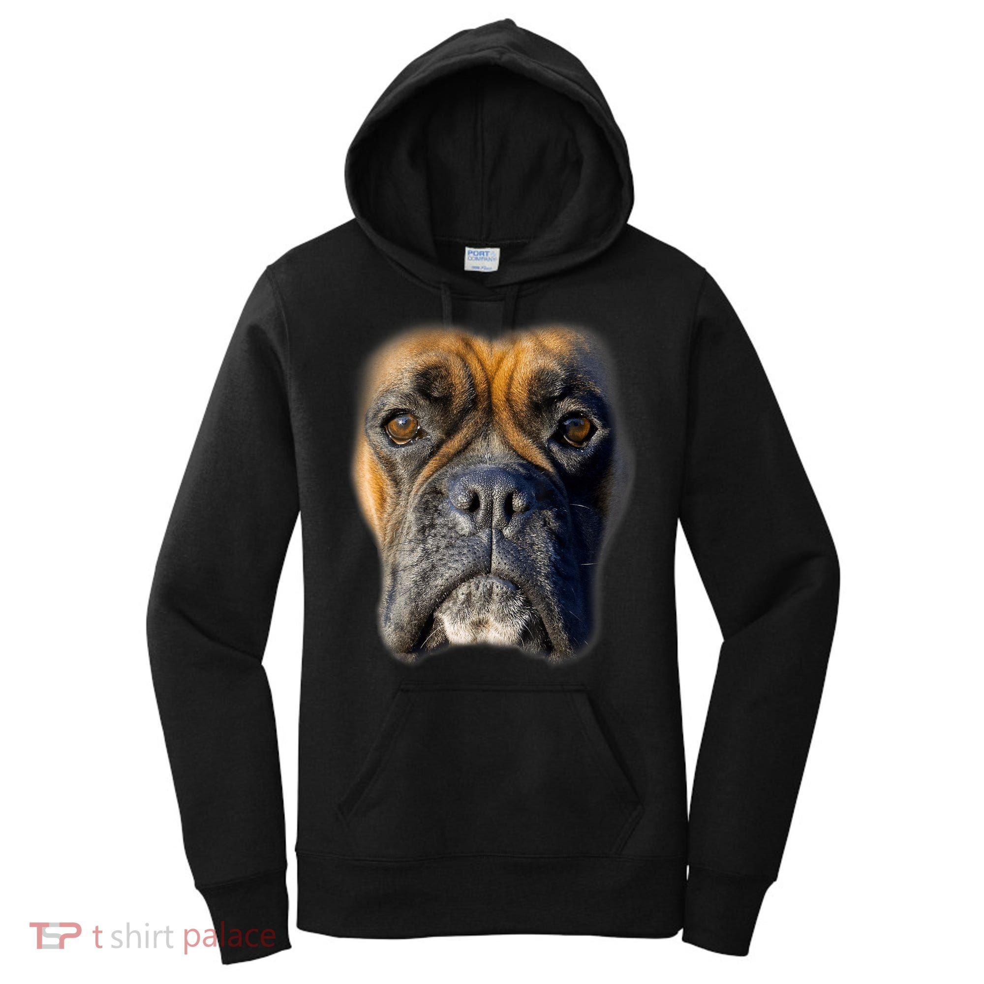 Animal Lover Gift Boxer Face Funny Dog Lovers Tshirt Women's Hoodie