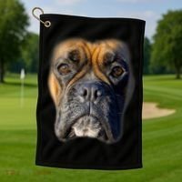Animal Lover Gift Boxer Face Funny Dog Lovers Tshirt Golf Towel thumb 1