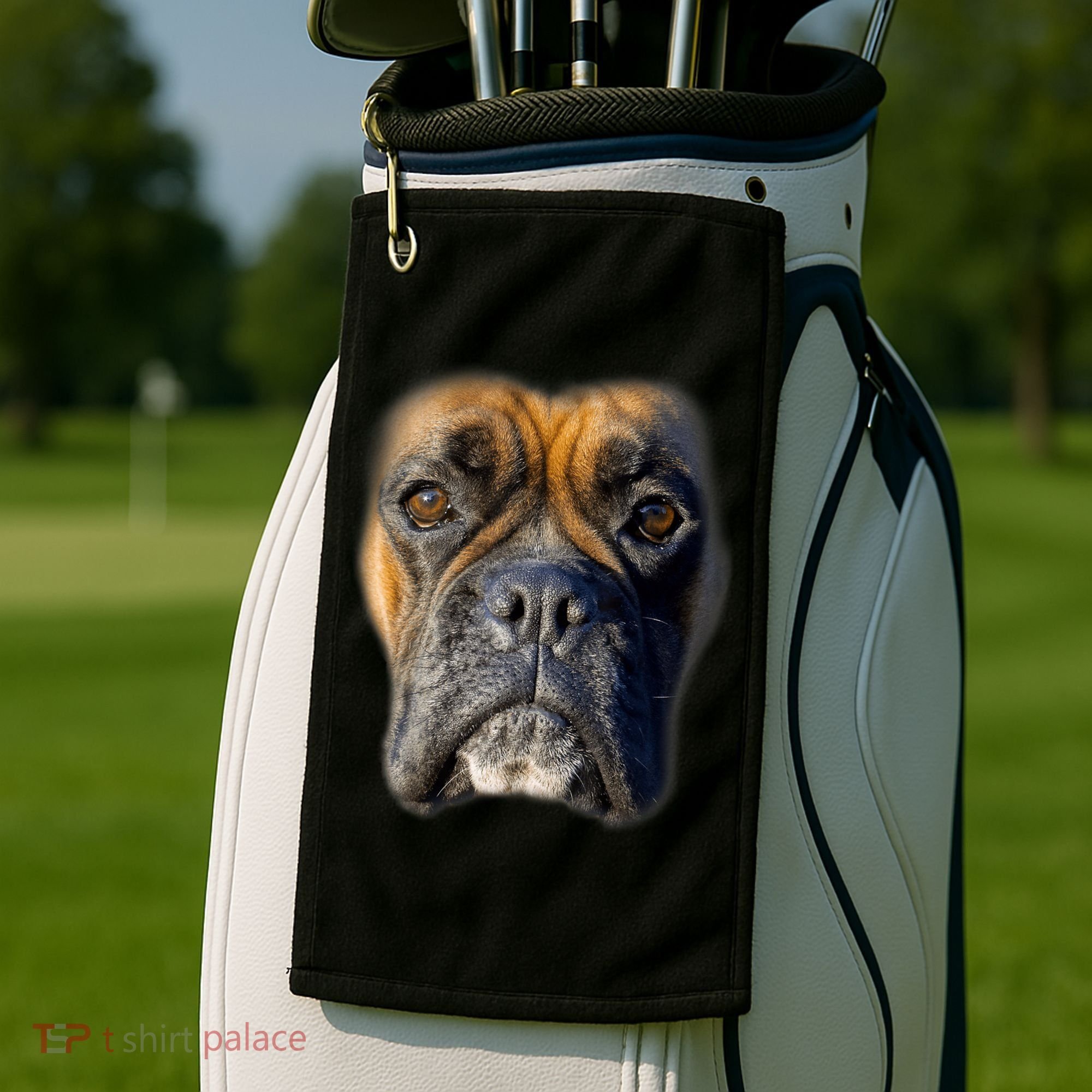 Animal Lover Gift Boxer Face Funny Dog Lovers Tshirt Golf Towel