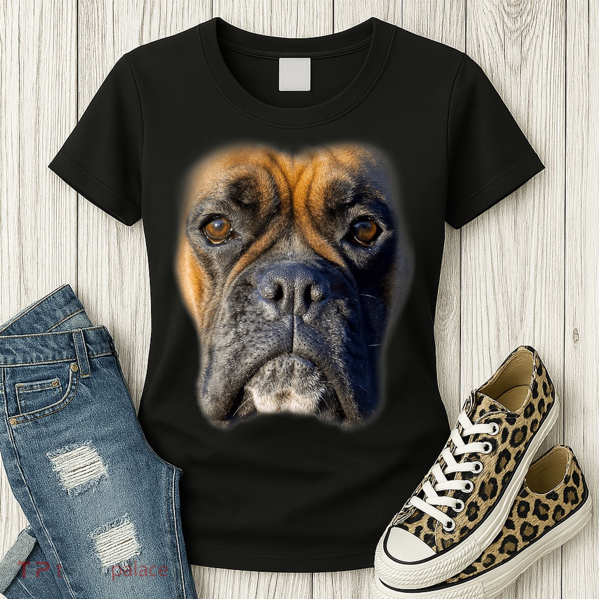 Animal Lover Gift Boxer Face Funny Dog Lovers Tshirt Women's T-Shirt