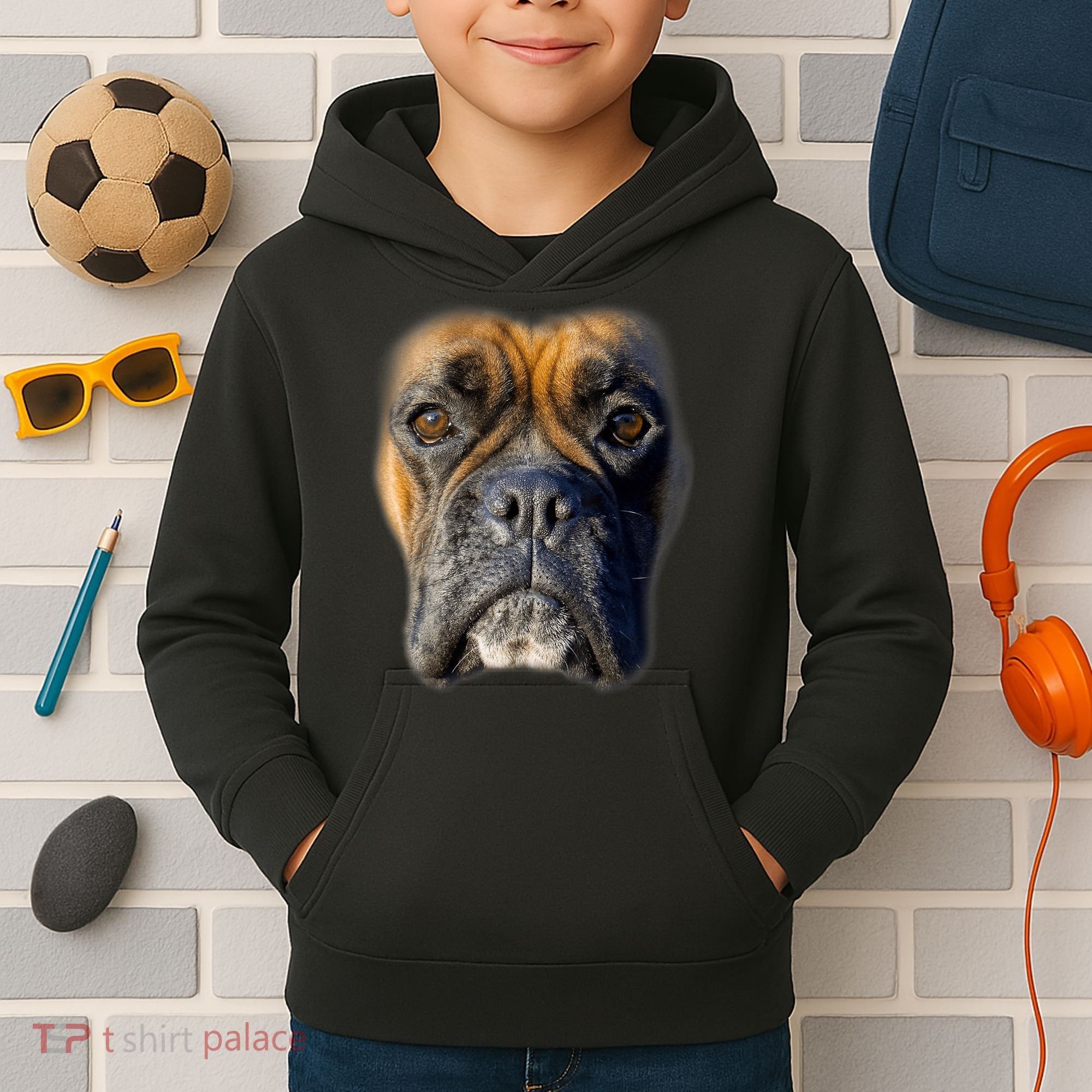 Animal Lover Gift Boxer Face Funny Dog Lovers Tshirt Kids Hoodie