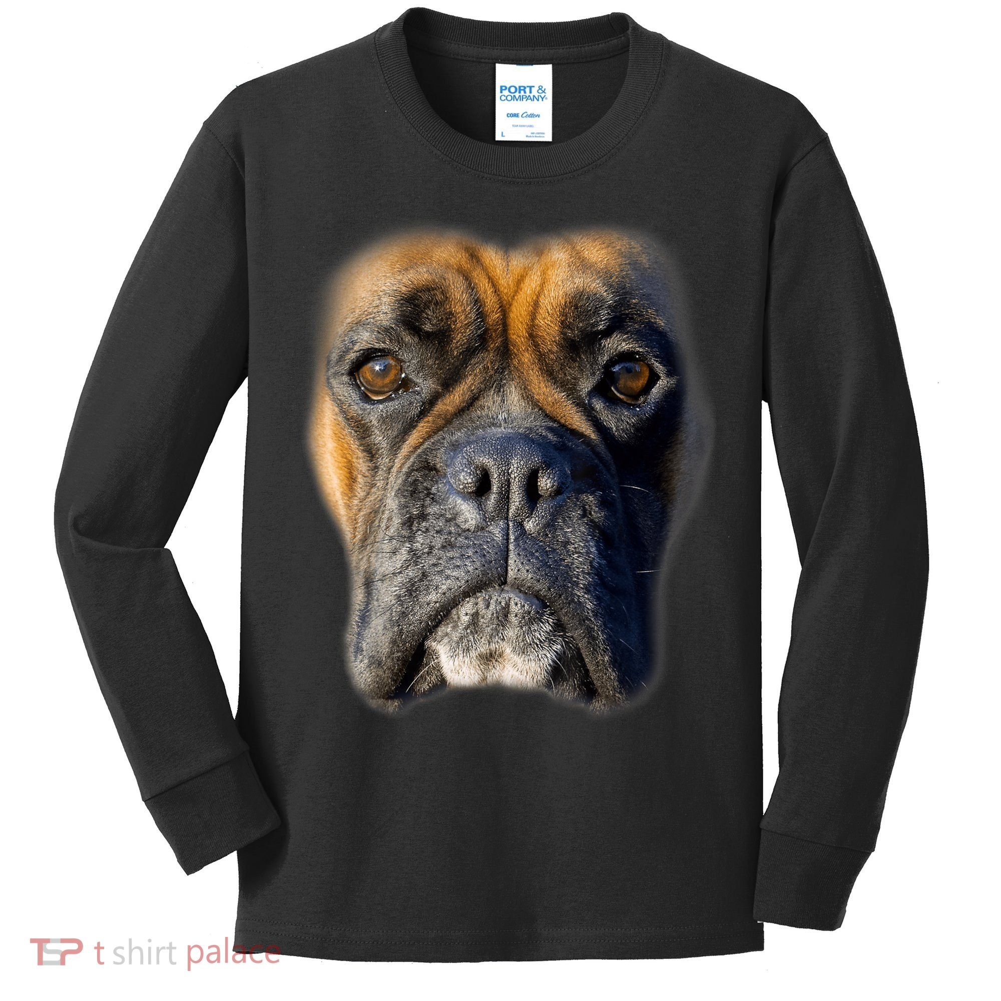 Animal Lover Gift Boxer Face Funny Dog Lovers Tshirt Kids Long Sleeve Shirt