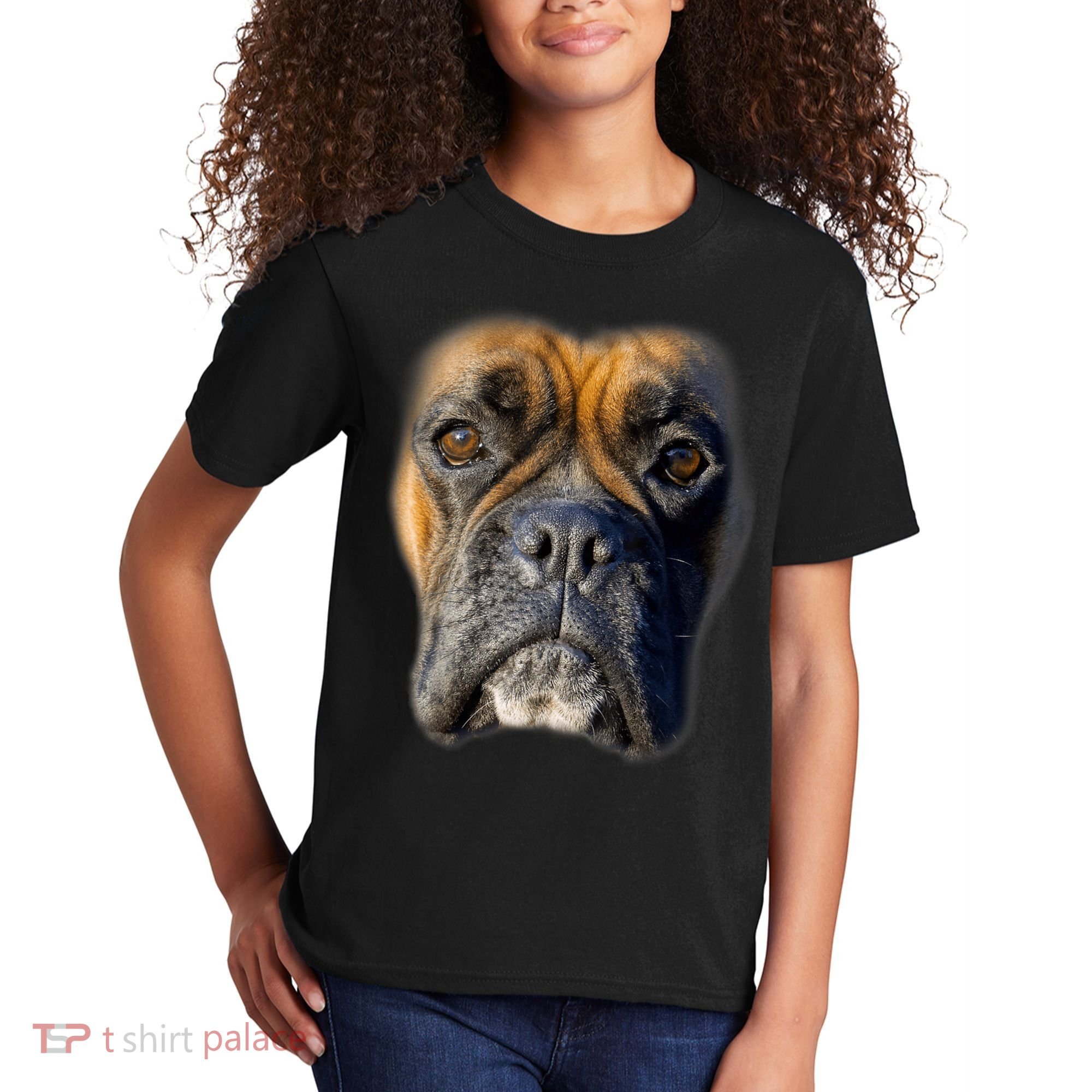 Animal Lover Gift Boxer Face Funny Dog Lovers Tshirt Kids T-Shirt