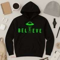 Alien Lover Gifts Ufo Abduction Believe Hoodie thumb 3