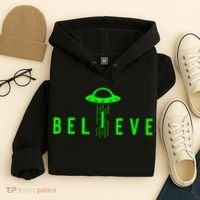 Alien Lover Gifts Ufo Abduction Believe Hoodie thumb 4