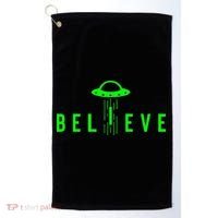 Alien Lover Gifts Ufo Abduction Believe Golf Towel thumb 0