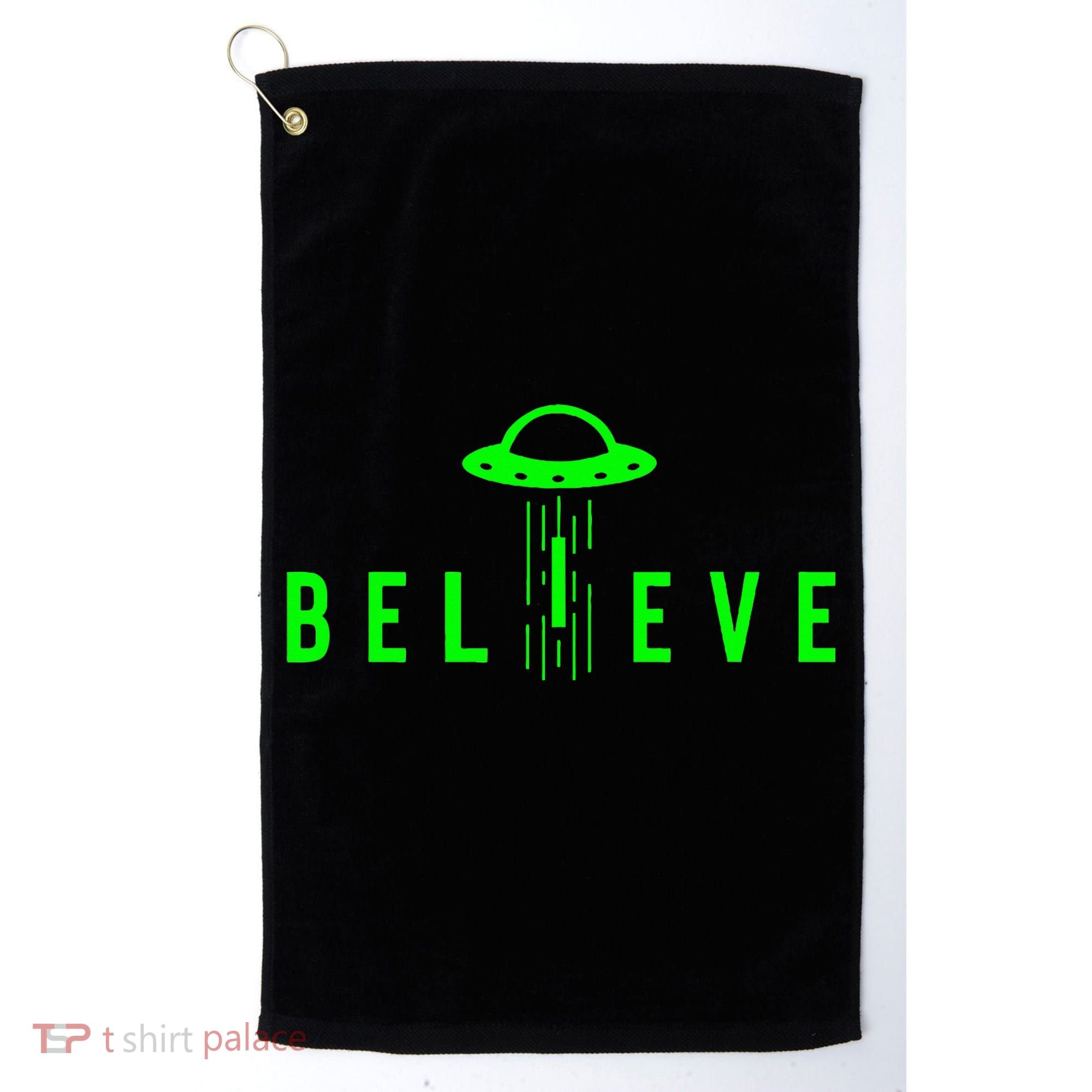 Alien Lover Gifts Ufo Abduction Believe Golf Towel
