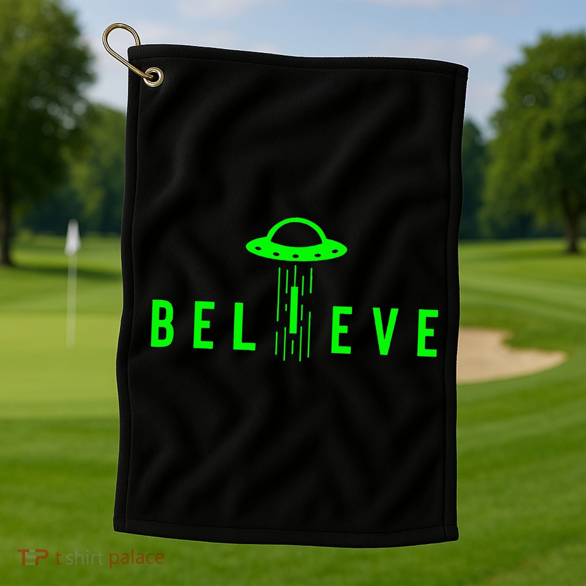 Alien Lover Gifts Ufo Abduction Believe Golf Towel