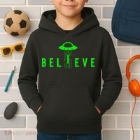 Alien Lover Gifts Ufo Abduction Believe Kids Hoodie thumb 2