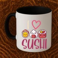 Anime Lover Gift Asian Food Nigiri Sashimi Maki I Love Sushi Coffee Mug thumb 2