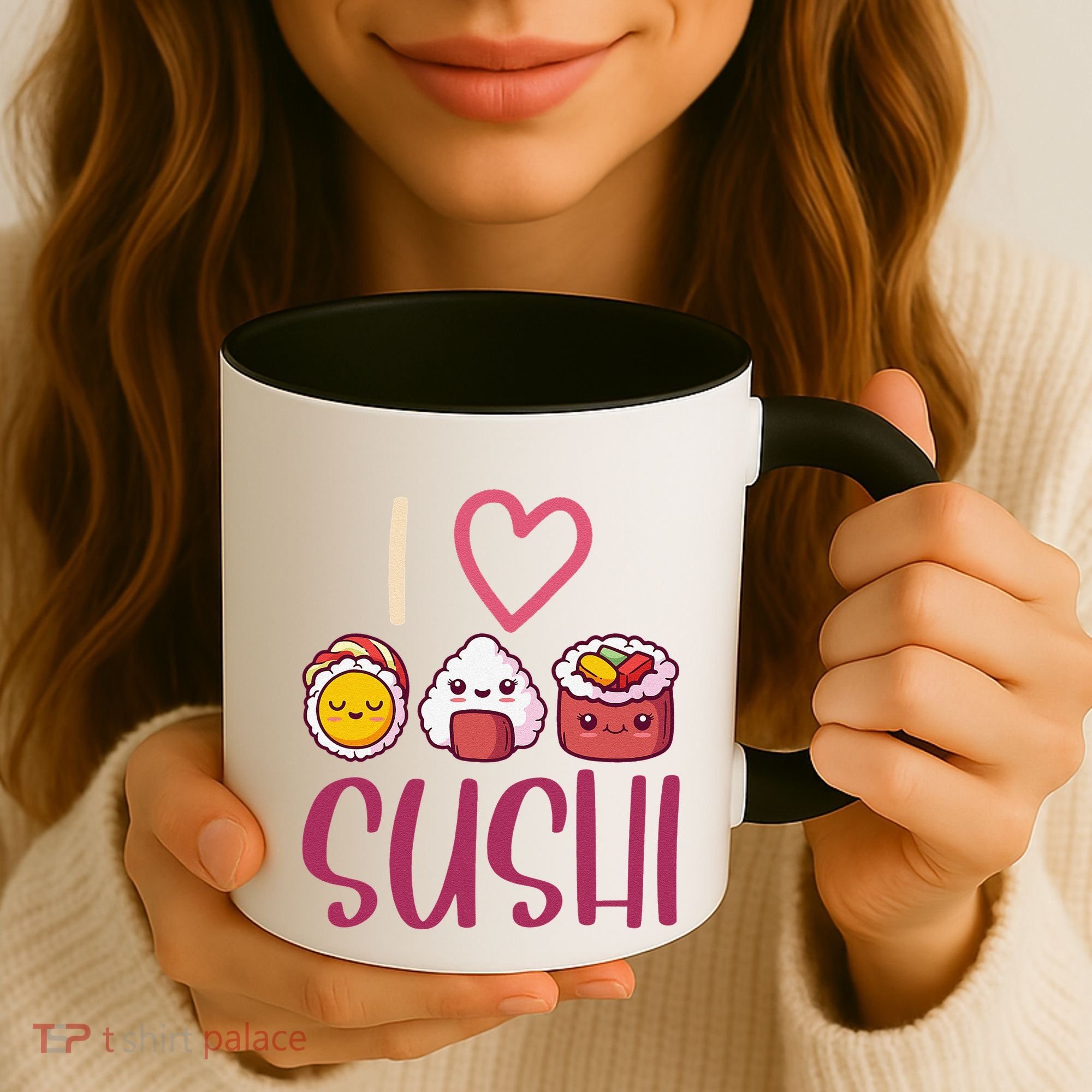 Anime Lover Gift Asian Food Nigiri Sashimi Maki I Love Sushi Coffee Mug