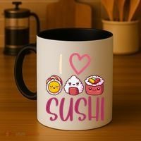 Anime Lover Gift Asian Food Nigiri Sashimi Maki I Love Sushi Coffee Mug thumb 4