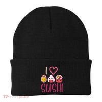 Anime Lover Gift Asian Food Nigiri Sashimi Maki I Love Sushi Beanie thumb 0