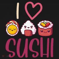 Anime Lover Gift Asian Food Nigiri Sashimi Maki I Love Sushi Women's Hoodie thumb 2